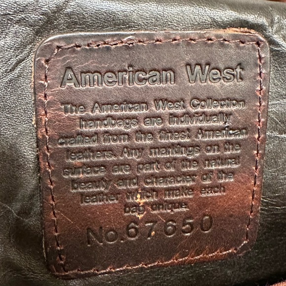 American West duffel travel bag western leather cowhide brown large - Picture 4 of 11